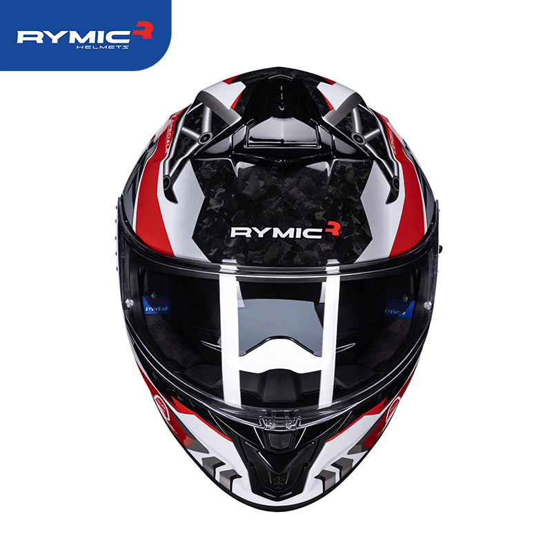 RYMIC S-GT full face motorcycle helmet with carbon fiber shell, front view.