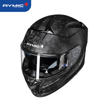 RYMIC S-GT full face helmet shown from a three-quarter angle, showcasing its aggressive styling.