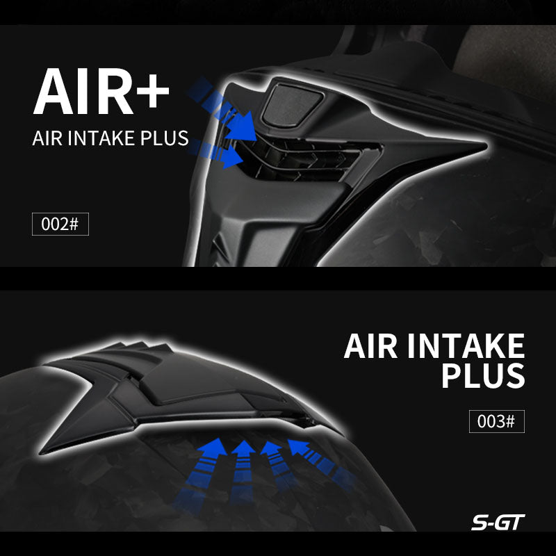 Exhaust vents of the RYMIC S-GT helmet, designed for optimal airflow and heat extraction.