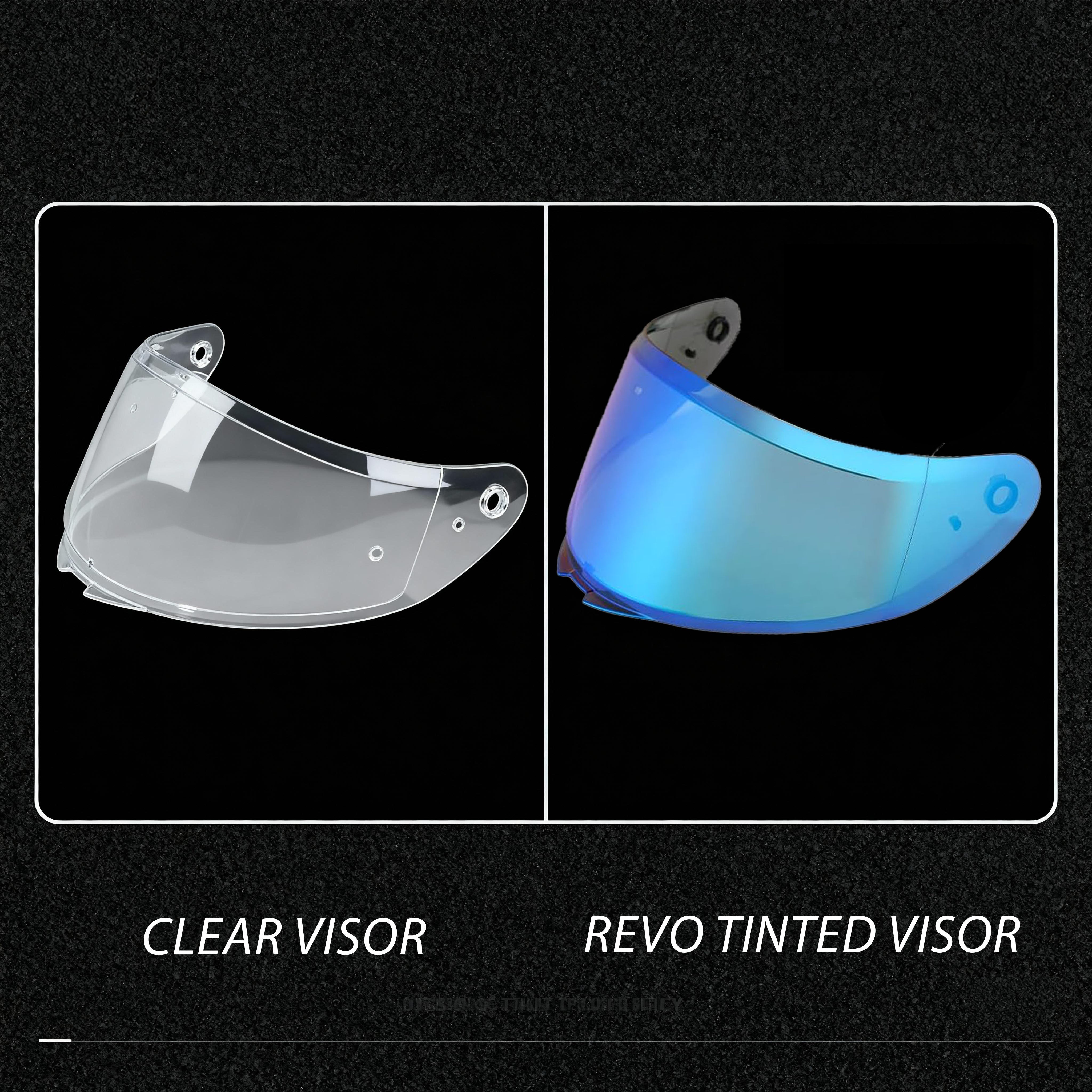 SR6 helmet clear visor and revo tinted visor.