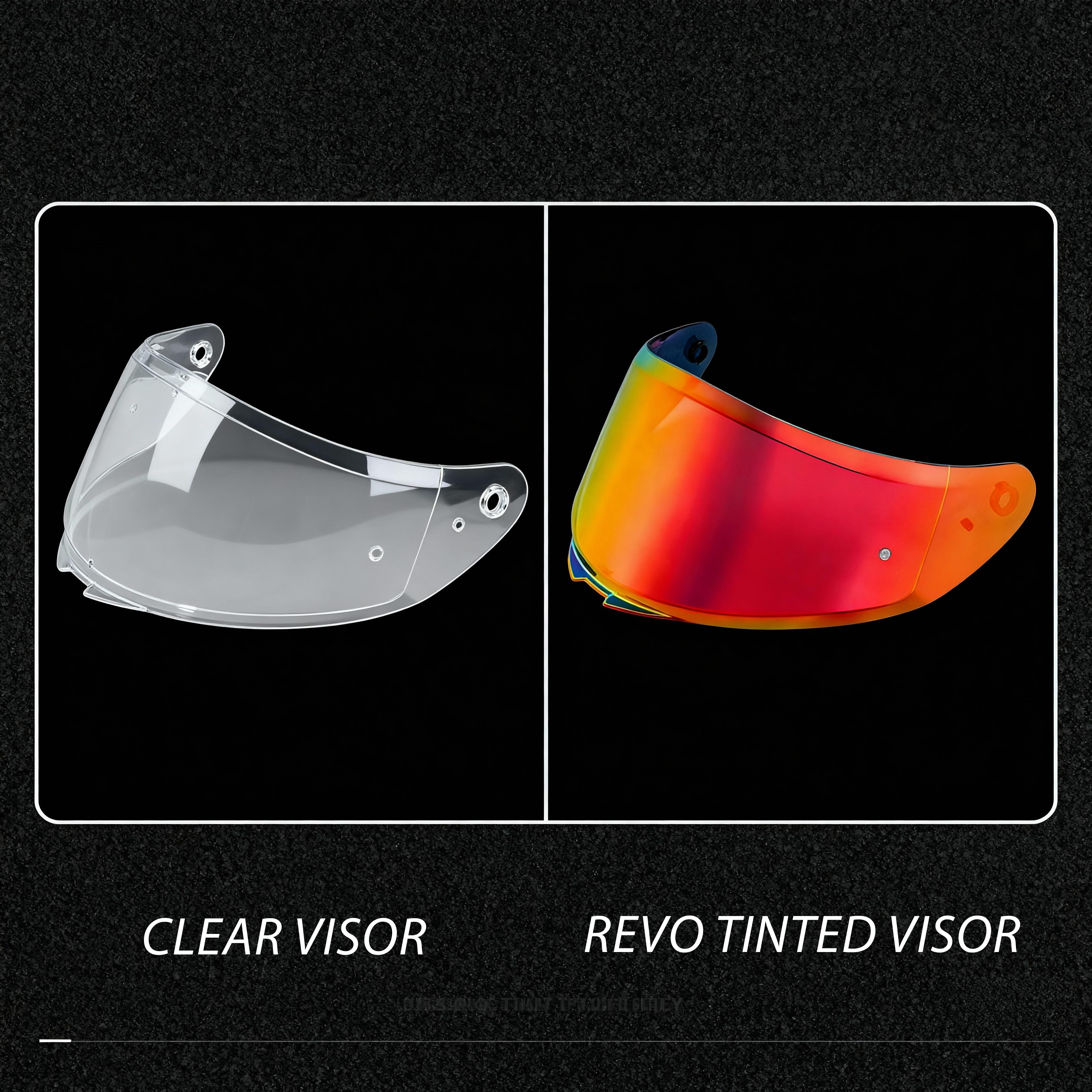 SR6 helmet clear visor and revo tinted visor.