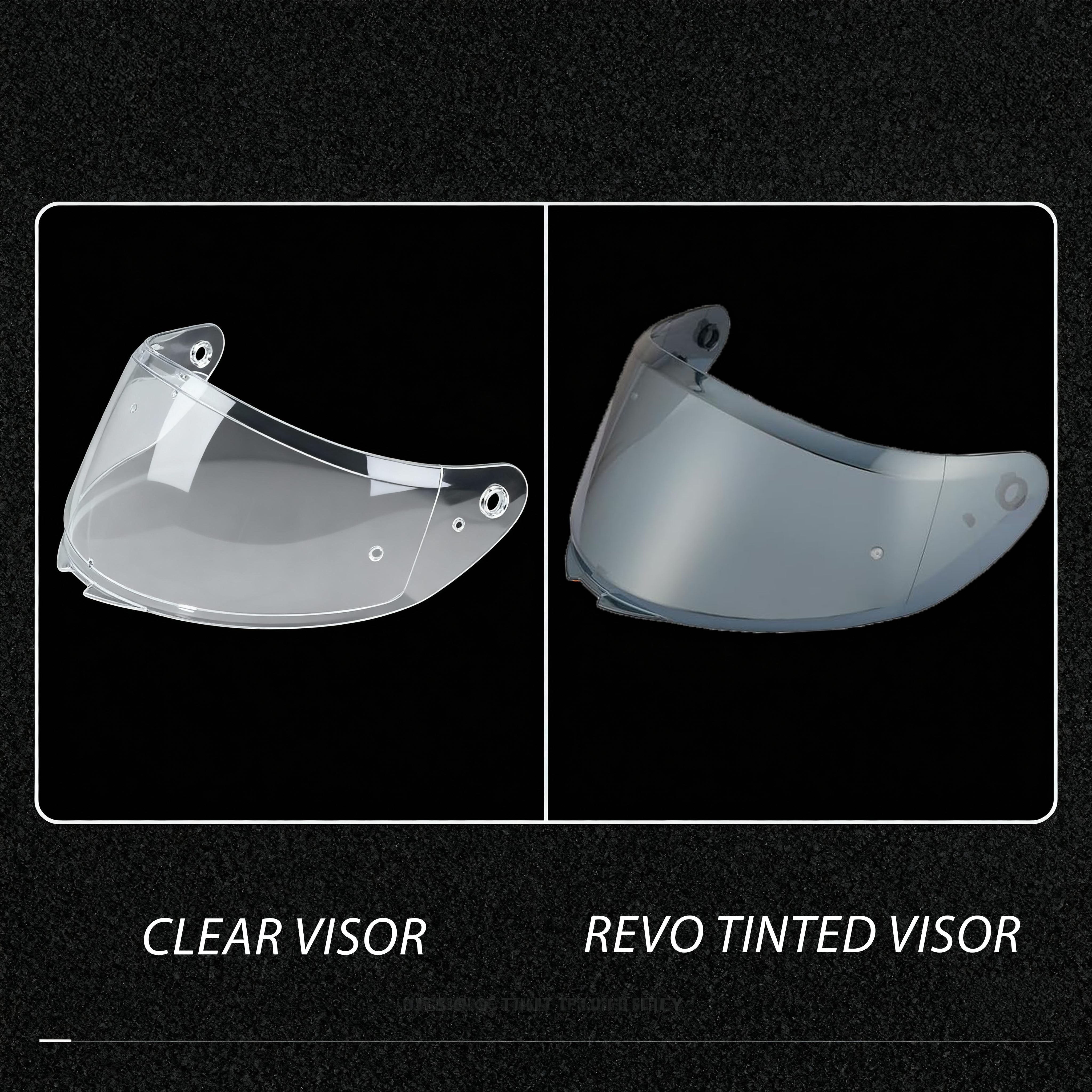 SR6 helmet clear visor and revo tinted visor.